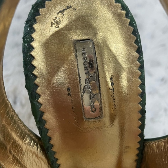 [8]🐊Killer Crocodile Peep Toe Heel | Women’s|Report Signature| Snakeskin Green - Picture 11 of 11